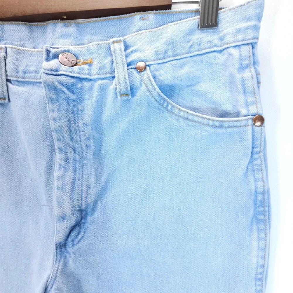 Wrangler 936GBH Men 32x36 Light Wash Slim Fit Western Cowboy Jeans Vintage Style
